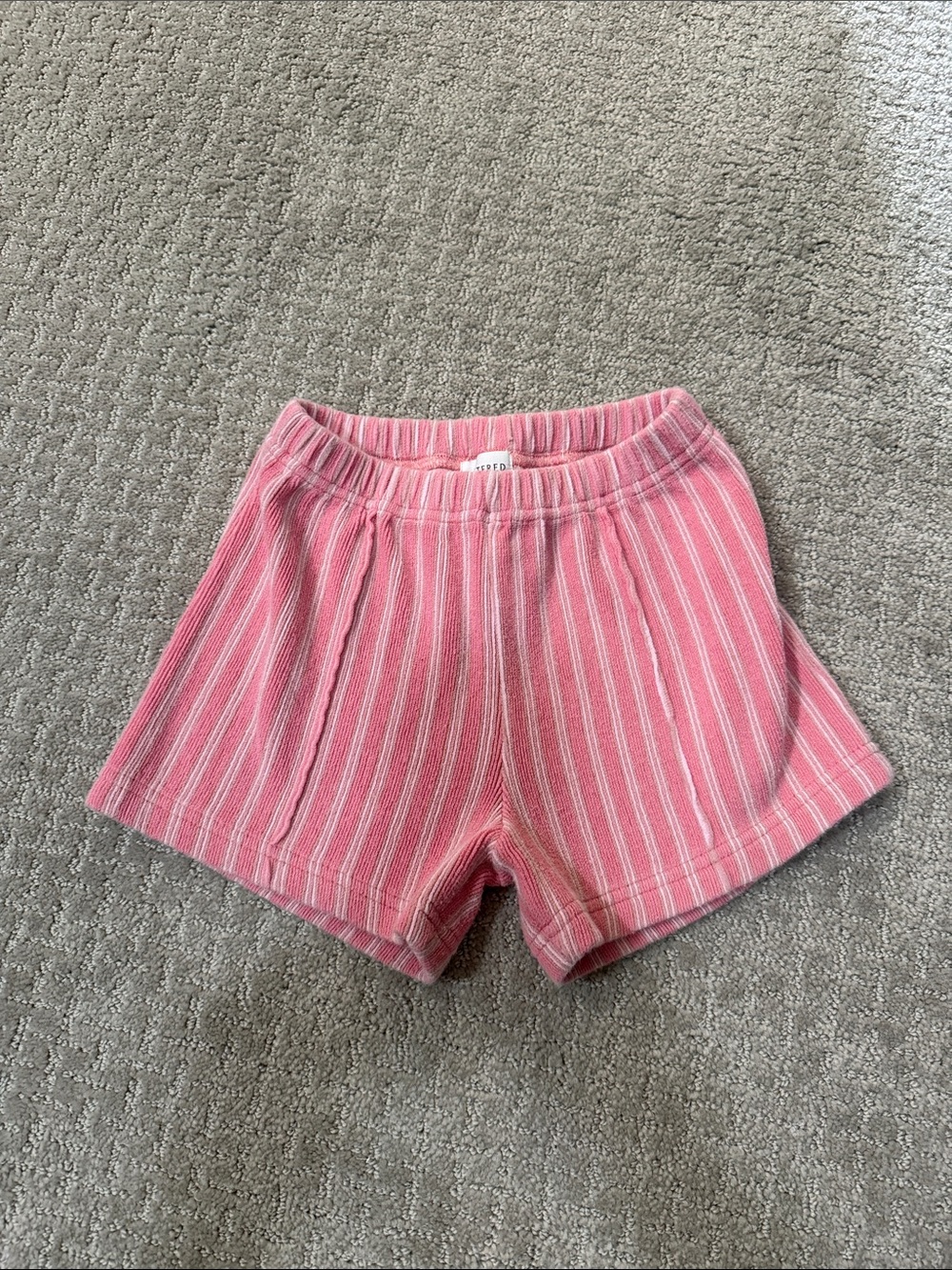Fostered Collection Girls' Pink Striped Terry Cloth Short